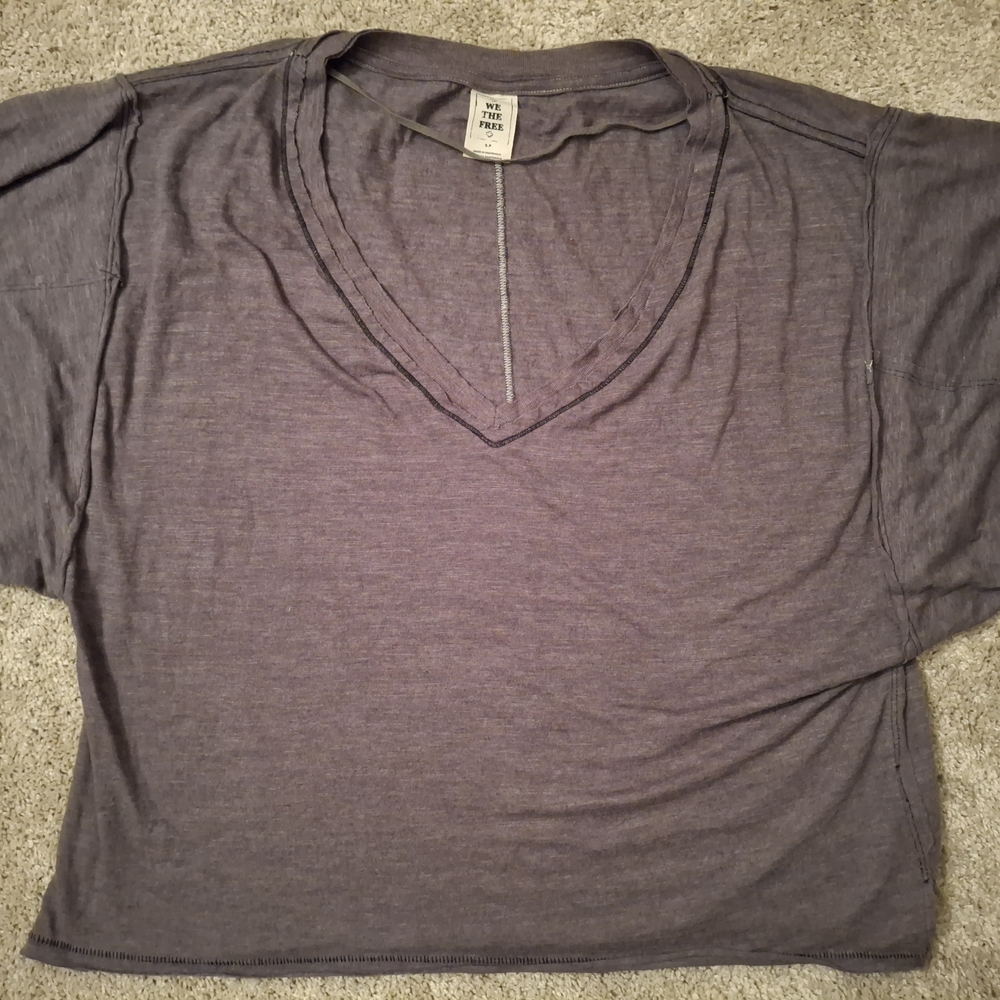 We The Free Gray Relaxed Crop T-Shirt